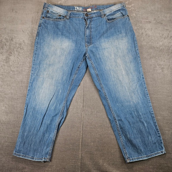 True Nation Relaxed Jeans Mens Size 42x27 Light Wash Denim Baggy - Picture 1 of 8